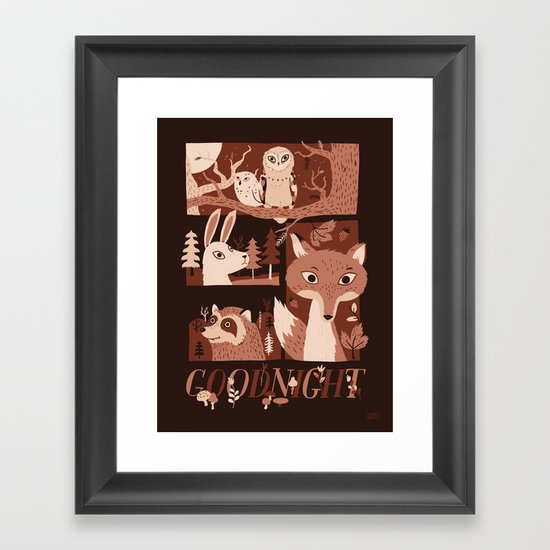 Goodnight Forest Framed Art Print