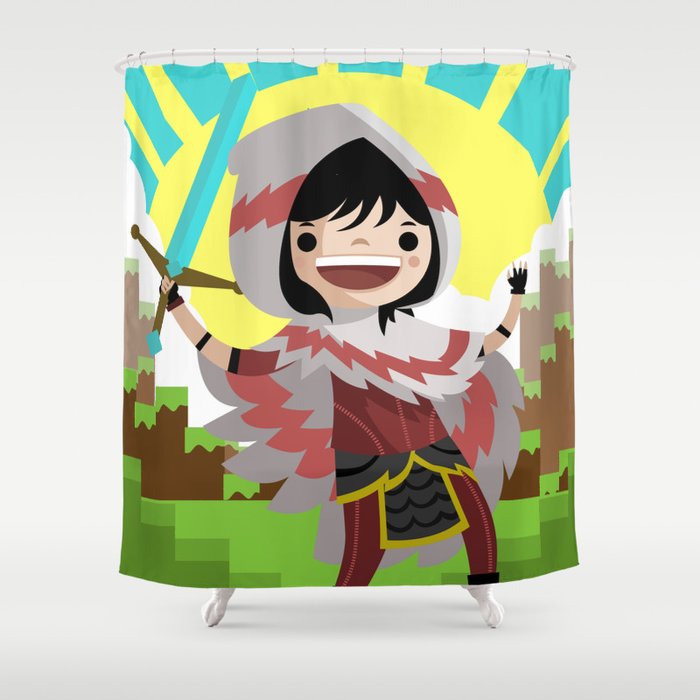 Fantasy Rpg Cute Hero Shower Curtain By Matiasenelmundo