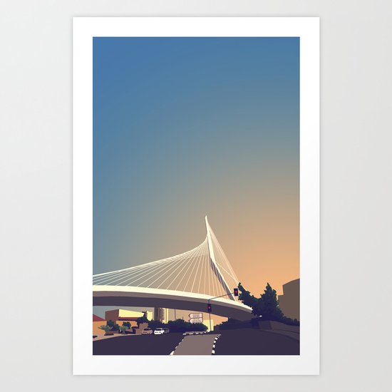 Calatrava Bridge Jerusalem Art Print