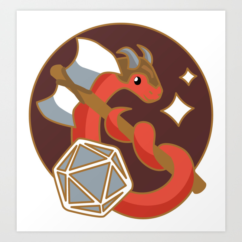 Barbarian Snake D D Class Snakes Art Print By Owlhatart Society6