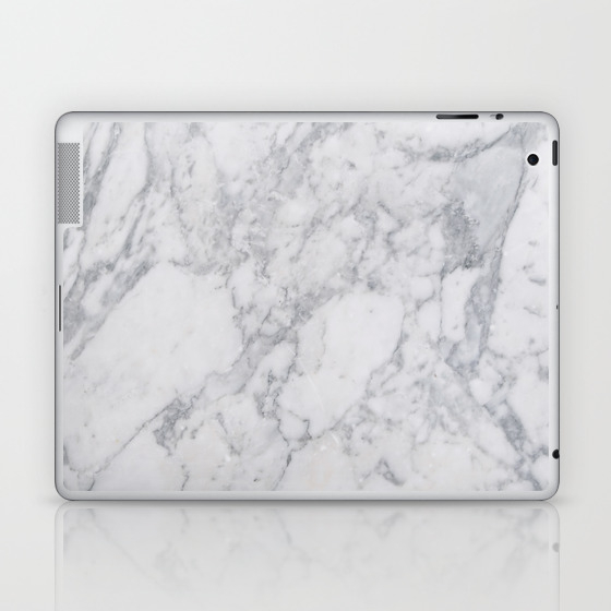 White Marble Laptop Ipad Skin By Sarahrbock Society6