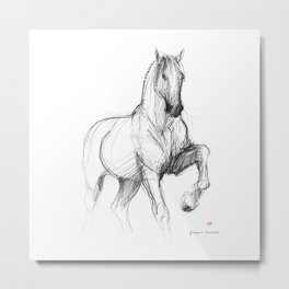 Horse (Siwy / Silver) Metal Print