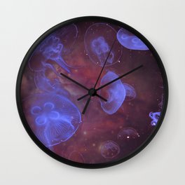 Purple Jellyfish Galaxy Wall Clock