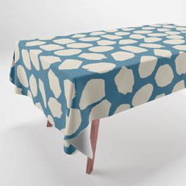 Ink Spot Pattern in Boho Blue and Beige Tablecloth