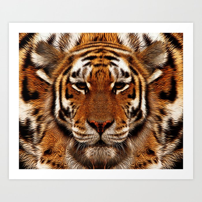camouflage tiger Art Print