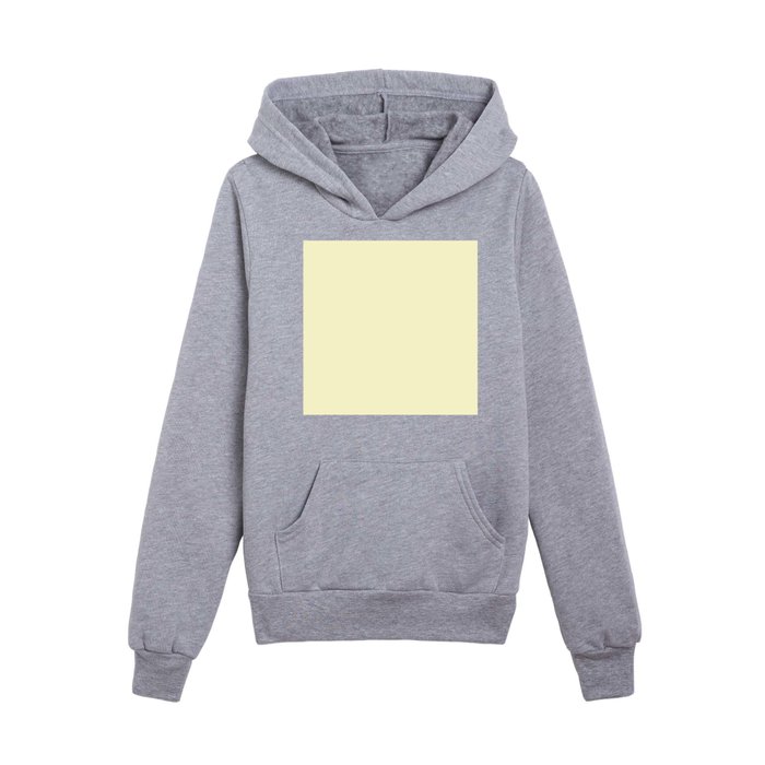 Cream Yellow Solid Pantone Color Kids Pullover Hoodie by Shades of