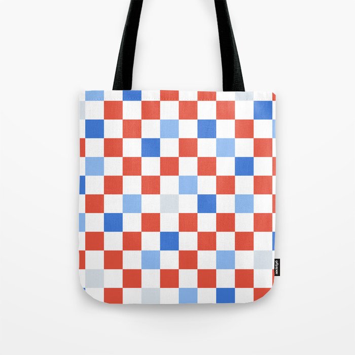 Summer Checkered (Red / White / Blue) Tote Bag