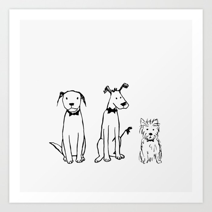 Three dogs Art Print