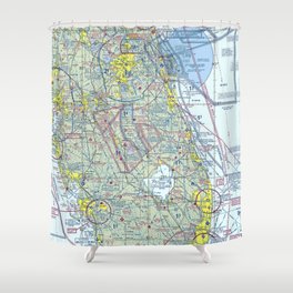 Florida VFR Sectional Shower Curtain