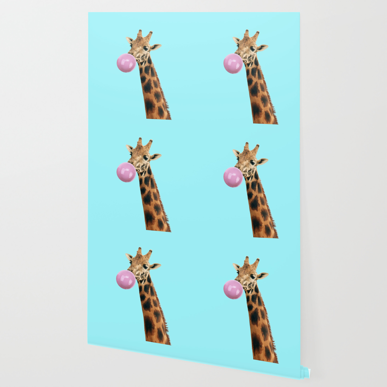Giraffe With Bubble Gum Wallpaper By Lindastaf Society6