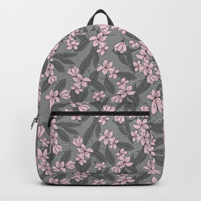 Sakura Branch Pattern - Ballet Slipper + Neutral Grey Backpack by ...