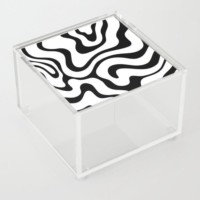 Warped Swirl Marble Pattern (white/black) Acrylic Box