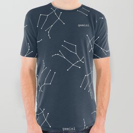 gemini blue All Over Graphic Tee