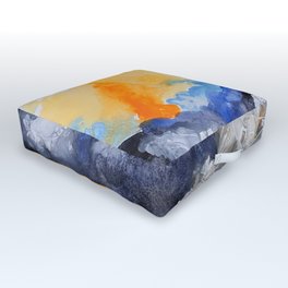 Rough Seas Outdoor Floor Cushion | Sunset, Sea, Painting, Praia, Ocean, Art, Abstract, Roughseas, Acrylic, Mar 