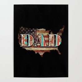 Dad US map Vintage Fathersday 2022 gifts Poster