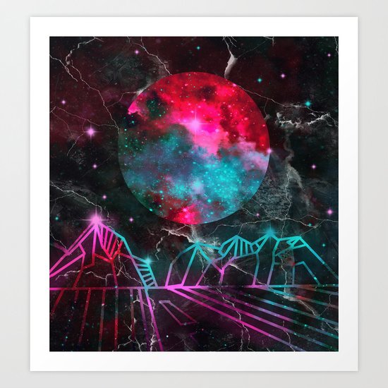 galaxy landscape 3 Art Print