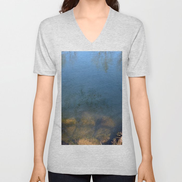 Reflections on a River V Neck T Shirt