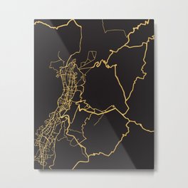 QUITO ECUADOR GOLD ON BLACK CITY MAP Metal Print | Cityart, Ecuadorart, Black, Quitogold, Goldmap, Ecuador, Citymap, Streetmap, Maps, Map 