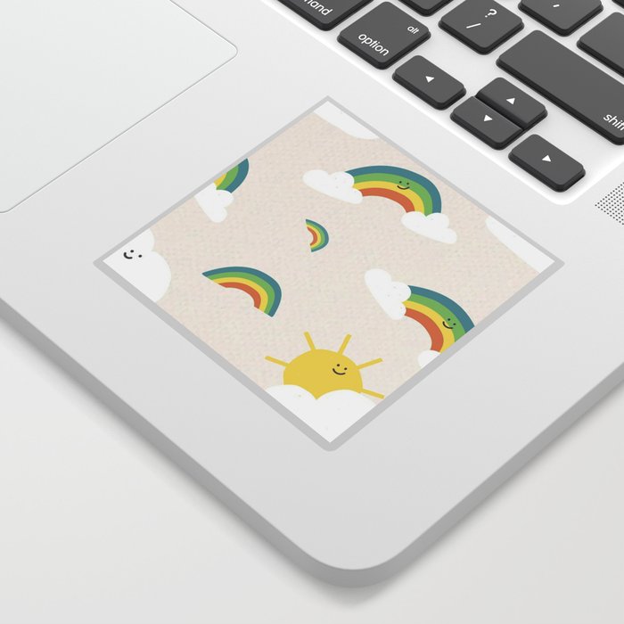 Smiling Sun and Rainbows Sticker