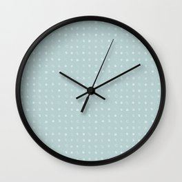 Ditsy Organelles - White on Mint Wall Clock