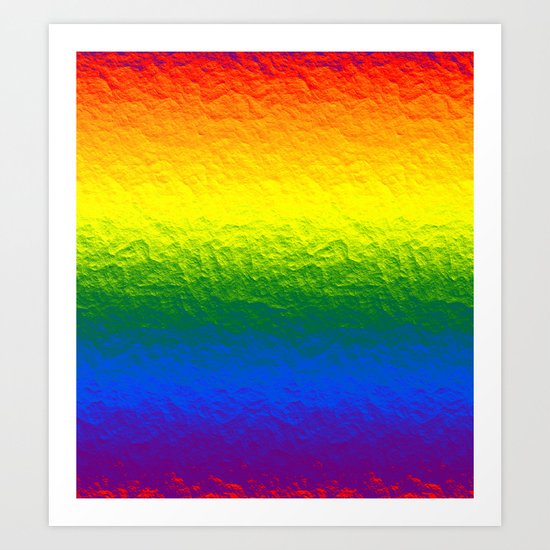 Rainbow Gradient Painted Pattern Art Print