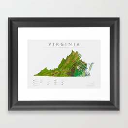 Virginia Land Cover Map Art Framed Art Print
