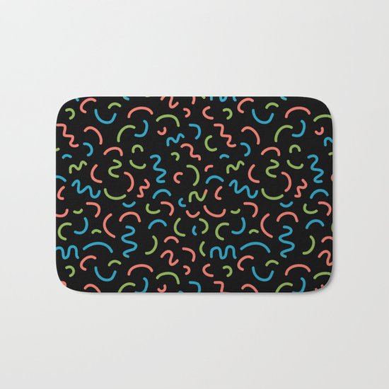 memphis squiggles modern minimal abstract pattern trendy gifts Bath Mat