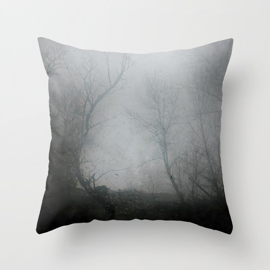 Trees in the Mist Throw Pillow