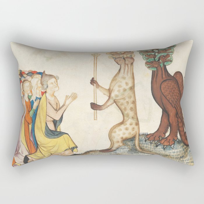 Medieval king monster art vintage  Rectangular Pillow