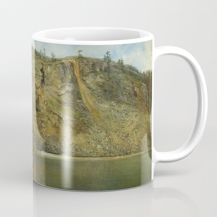 Boat house on the lake; White Mountains, Franconia Notch, Crawford Notch alpine Hudson River Valley school landscape by H. Dodge Martin Coffee Mug