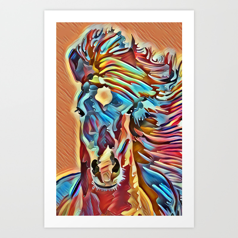 Abstract Horse Art Print By Ancello Society6