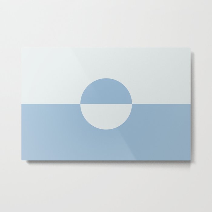 Pastel Blue White Minimal Circle Design 2 2021 Color of the Year Earth's Harmony and Cooled Breeze  Metal Print