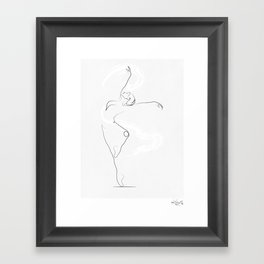 'UNFURL', Dancer Line Drawing Framed Art Print
