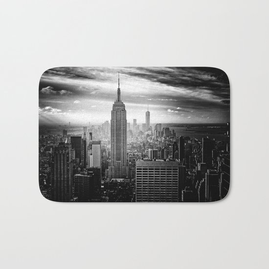 New york city black white 2 Bath Mat