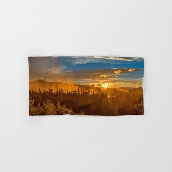 Misty Gold Mountain Sunset Hand & Bath Towel