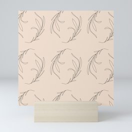 Minimalist leaves ii, almond Mini Art Print