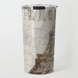 Vintage Paris eiffel tower illustration Travel Mug