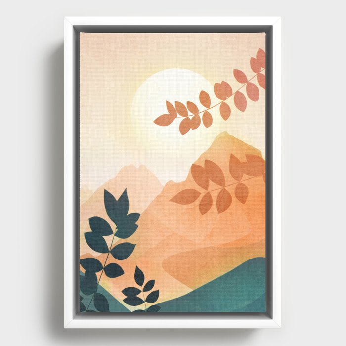 Morning in The Mountains Framed Canvas