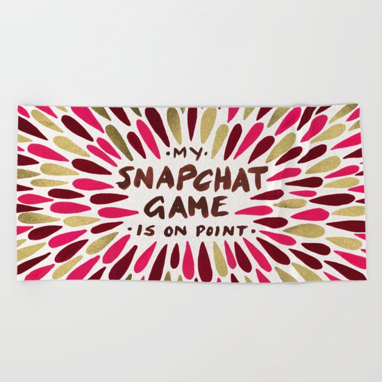 Snapchat – Red & Gold Beach Towel