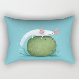 Axolotl on a Mossball Rectangular Pillow