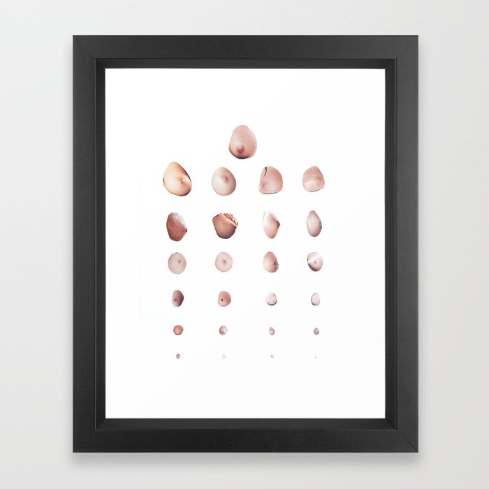 Boob Chart Framed Art Print by B2- Visiting For Pleasure