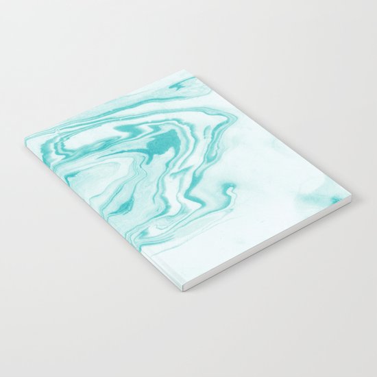Aimi - spilled ink abstract water wave tropical vacation india ink aqua gender neutral painting boho Notebook