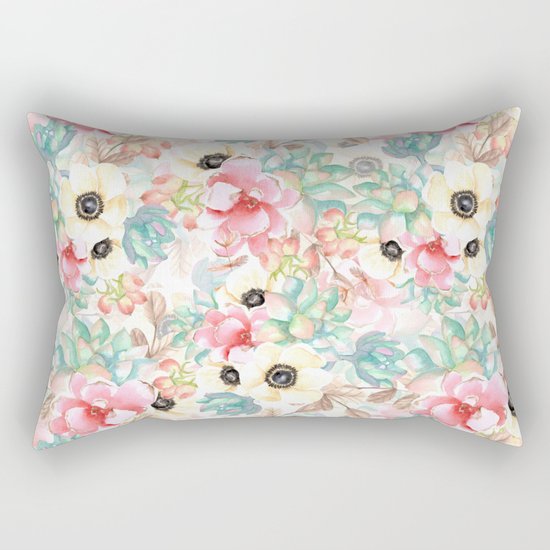 Yellow flowers. Watercolor Rectangular Pillow