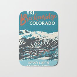 Vintage Breckenridge Ski GPS Bath Mat | Breckenridge, Ski, Mountains, Graphicdesign, Colorado, Skiing, Downhill, Rocky, Mountain, Poster 