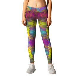 Glitchy Experiment | No. 21 Leggings | Pop Art, Color, Pattern, Colorful, Painting, Glitch, Rainbow, Colour, Digital, Vibes 