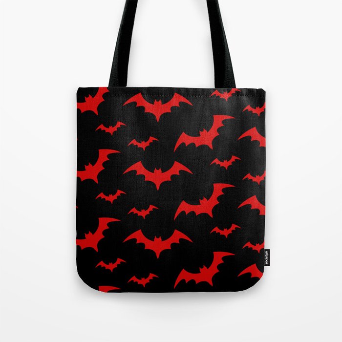 Halloween Bats Black & Red Tote Bag