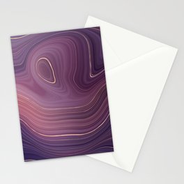 Violet Purple Rose Gold Agate Geode Luxury Stationery Card