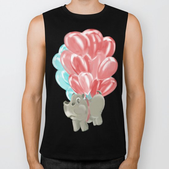 Flying hippos Biker Tank
