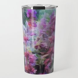 Romantic purple wildflowers bouquet abstract digital painting Travel Mug