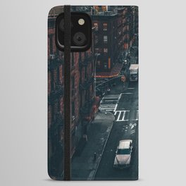 New York City skyline above Chinatown neighborhood in Manhattan iPhone Wallet Case